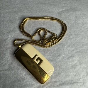 Givenchy Vintage Gold and Cream Pendant Necklace